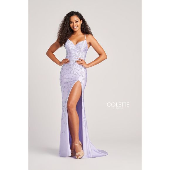 Purple Colette By Mon Cheri Size 4 Side slit dress - Picture 1 of 2